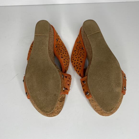 Minnetonka Lainey Laser Cut Suede Wedges Size 8 - Picture 4 of 5